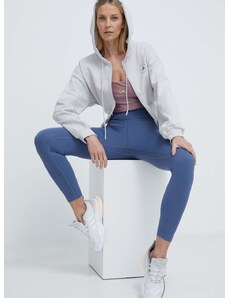 Βαμβακερή μπλούζα adidas by Stella McCartney 0 γυναικεία, χρώμα: γκρι, με κουκούλα IT8268