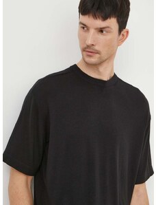 T-shirt από μείγμα μεταξιού Calvin Klein χρώμα: μαύρο