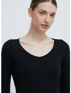 Λειτουργικό μακρυμάνικο πουκάμισο Icebreaker Siren χρώμα: μαύρο
