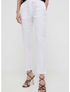 Λινό παντελόνι Silvian Heach χρώμα: άσπρο