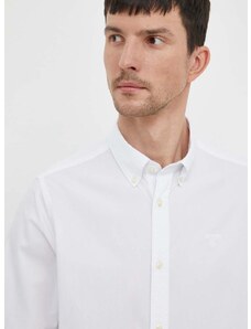 Βαμβακερό πουκάμισο Barbour ανδρικό, χρώμα: άσπρο