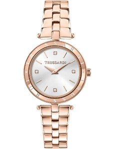 TRUSSARDI T-Shiny Crystals - R2453145512, Rose Gold case with Stainless Steel Bracelet