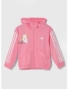 Παιδική μπλούζα adidas x Disney χρώμα: ροζ, με κουκούλα
