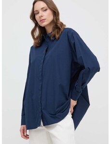 Βαμβακερό πουκάμισο Silvian Heach χρώμα: ναυτικό μπλε