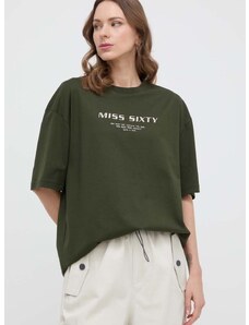Βαμβακερό μπλουζάκι Miss Sixty χρώμα: πράσινο