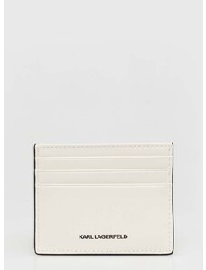 Δερμάτινη θήκη για κάρτες Karl Lagerfeld χρώμα: άσπρο