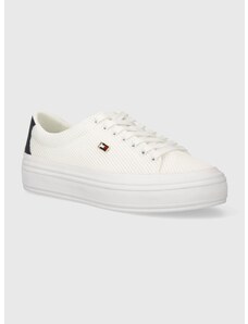 Πάνινα παπούτσια Tommy Hilfiger VULC MONOTYPE SNEAKER χρώμα: άσπρο, FW0FW07675