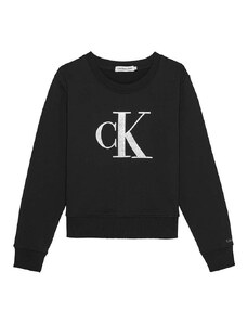 Παιδική βαμβακερή μπλούζα Calvin Klein Jeans χρώμα: μαύρο,
