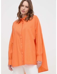 Βαμβακερό πουκάμισο Silvian Heach χρώμα: πορτοκαλί