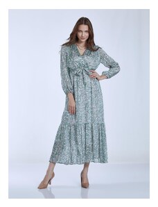 Celestino Εμπριμέ maxi φόρεμα με ζώνη πρασινο για Γυναίκα