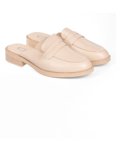 issue Loafers εξώφτερνα με χοντρό τακούνι - Μπεζ - 035011