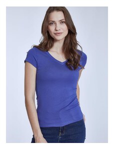 Celestino Μονόχρωμο τ-shirt με βαμβάκι μπλε για Γυναίκα