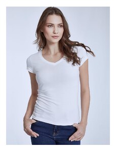 Celestino Μονόχρωμο τ-shirt με βαμβάκι λευκο για Γυναίκα