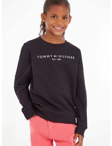 Παιδική βαμβακερή μπλούζα Tommy Hilfiger χρώμα: μαύρο