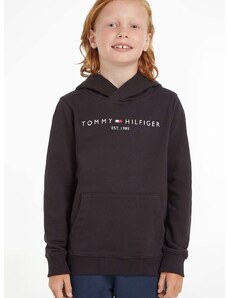 Παιδική βαμβακερή μπλούζα Tommy Hilfiger χρώμα: μαύρο,