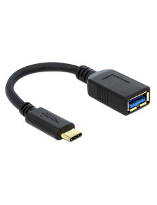 DELOCK καλώδιο USB-C σε USB 65634, USB3.1, Gen 1, 3A, 5Gbps, 15cm, μαύρο