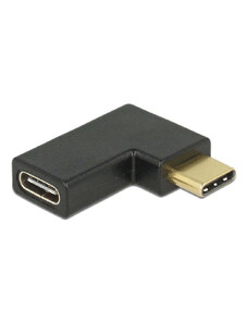 DELOCK αντάπτορας USB-C αρσενικό σε θηλυκό 65915, 10 Gbps, 90°, μαύρος