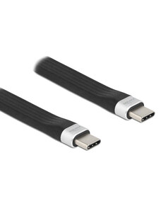 DELOCK καλώδιο USB 3.2 Gen 2 Type-C 85770, 10Gbps, 3A, FPC, flat, 13.5cm