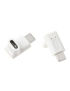 POWERTECH αντάπτορας USB-C αρσενικό σε θηλυκό CAB-U099, 90°, λευκός