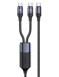 USAMS καλώδιο USB-C σε 2x USB-C US-SJ551, PD 100W, 1.2m, μαύρο