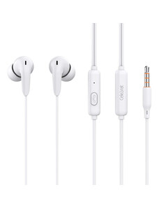 CELEBRAT earphones με μικρόφωνο G26, 3.5mm, 1.2m, λευκά