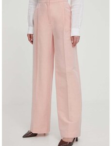 Παντελόνι με λινό μείγμα Barbour χρώμα: ροζ