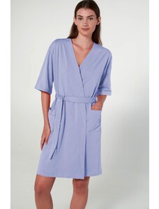 Vamp γυναικεία ρόμπα blue lavender cotton regular fit 20236-1