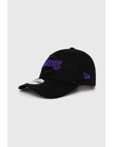 Βαμβακερό καπέλο του μπέιζμπολ New Era χρώμα: μαύρο, LOS ANGELES LAKERS