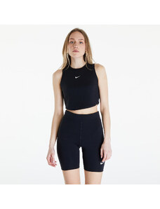 Γυναικεία αμάνικα μπλουζάκια Nike Sportswear Essentials Women's Ribbed Cropped Tank Black/ Sail