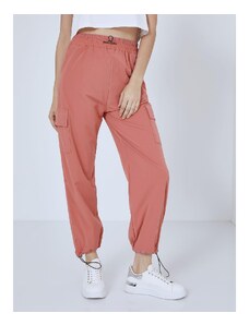 Celestino Cargo παντελόνι με ελαστική μέση σκουρο ροζ για Γυναίκα
