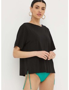 Μπλουζάκι Max Mara Beachwear χρώμα: μαύρο