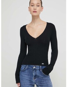Βαμβακερό πουλόβερ Moschino Jeans χρώμα: μαύρο