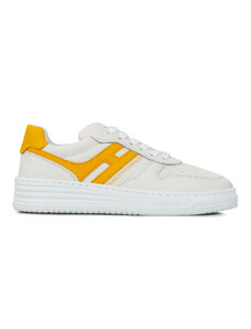 Sneakers Γυναικεία Hogan Λευκό-Κίτρινο H630 Allaciato