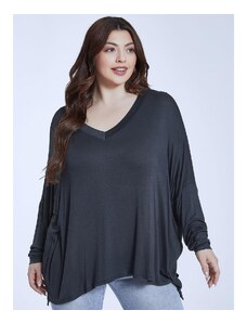 Celestino Oversized μπλούζα με v λαιμόκοψη σκουρο μπλε για Γυναίκα