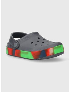 Παιδικές παντόφλες Crocs OFF COURT GLOW BAND CLOG χρώμα: γκρι