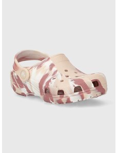 Παιδικές παντόφλες Crocs CLASSIC MARBLED KIDS χρώμα: ροζ