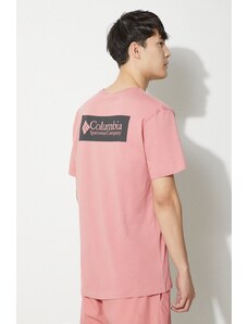 Βαμβακερό μπλουζάκι Columbia North Cascades ανδρικά, χρώμα ροζ, 1834041 1834041