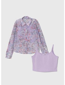 Παιδικό πουκάμισο Pinko Up χρώμα: μοβ