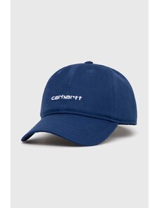 Βαμβακερό καπέλο του μπέιζμπολ Carhartt WIP Canvas Script Cap χρώμα: ναυτικό μπλε, I028876.22TXX
