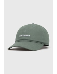 Βαμβακερό καπέλο του μπέιζμπολ Carhartt WIP Canvas Script Cap χρώμα: πράσινο, I028876.22XXX
