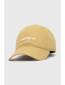 Βαμβακερό καπέλο του μπέιζμπολ Carhartt WIP Canvas Script Cap χρώμα: μπεζ, I028876.22WXX