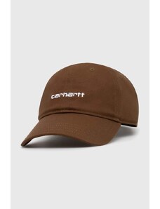 Βαμβακερό καπέλο του μπέιζμπολ Carhartt WIP Canvas Script Cap χρώμα: καφέ, I028876.22UXX