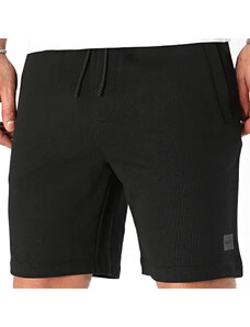 Hugo Cotton-Jersey Shorts With Rubber Logo Patch-Black