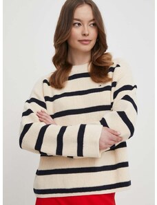 Βαμβακερό πουλόβερ Tommy Hilfiger χρώμα: μπεζ