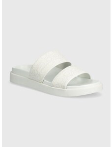 Παντόφλες Calvin Klein FLAT SLIDE EPI MONO χρώμα: άσπρο, HW0HW01957
