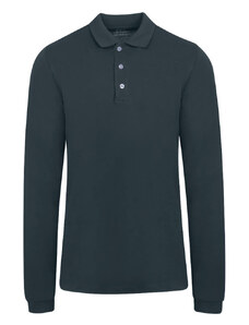 Prince Oliver Long Sleeve Polo in Cotton Πράσινο (Modern Fit)