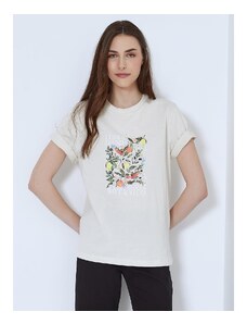 Celestino Unisex βαμβακερό t-shirt μπεζ για Γυναίκα