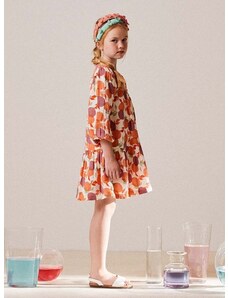 Παιδικό βαμβακερό φόρεμα zippy χρώμα: πορτοκαλί