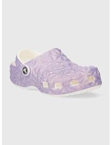 Παιδικές παντόφλες Crocs CLASSIC IRIDESCENT GEO CLOG χρώμα: μοβ