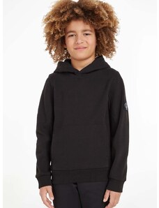 Παιδική βαμβακερή μπλούζα Calvin Klein Jeans χρώμα: μαύρο